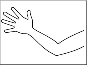 arms outline  hand page coloring pages