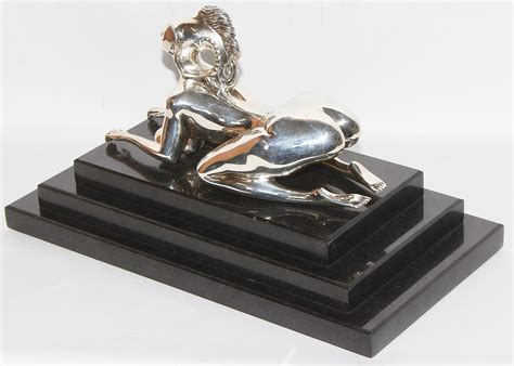 Ernst Fuchs "Silver Sphinx" Silbersphinx, Female Nude, 925 Sterling