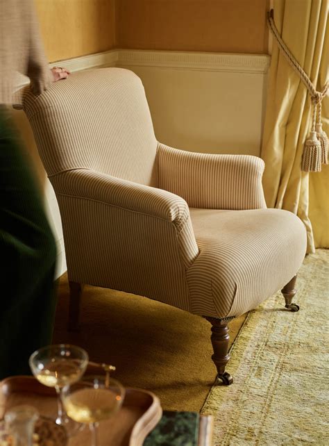 Finley Armchair, Heritage Ochre Stripe | Rowen & Wren