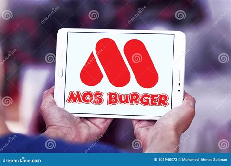 mos burger restaurant chain logo editorial stock photo image