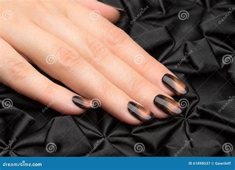 Le Unghie Della Bella Donna Con Il Manicure Alla Moda Piacevole ...