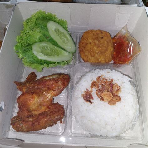jual paket catering nasi box ayam goreng menu harian shopee indonesia