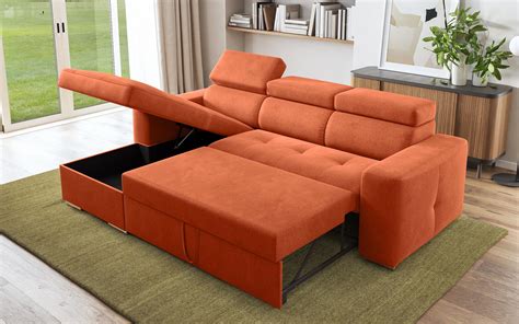 Extendable sofa Navi, Navi, orange | Furniture Videnov