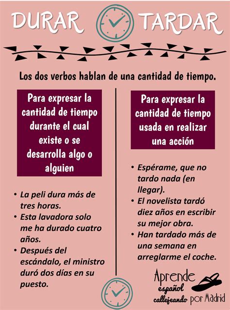 O Que Significa Tardar - Los verbos "tardar" y "durar". La puntualidad. #ELE #español # ...