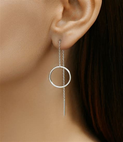 Срібні сережки-протяжки з кільцями - Dadiverin Jewelry