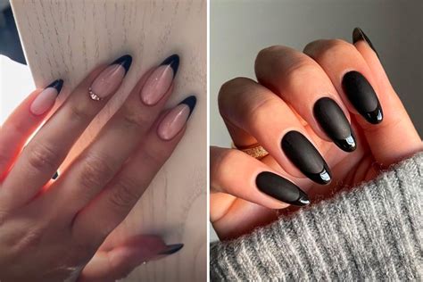 unghii french negre modele elegante  pline de stil