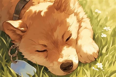 Free Photo | Portrait of cute dog in anime style