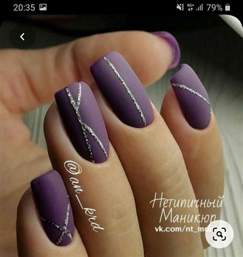 Pin by Frau Kitzbüheler on nagels | Purple and silver nails, Purple ...