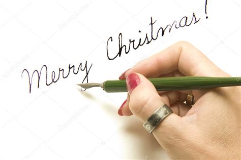 Hand writing merry christmas — Stock Photo © claudiofichera #3399238