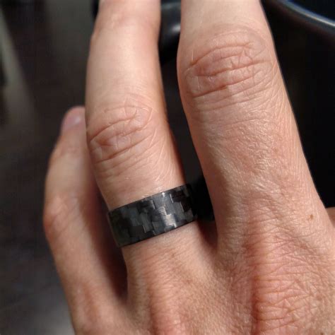 Carbon Fiber Glow Ring. Men's Carbon Fiber Wedding Ring. | Etsy