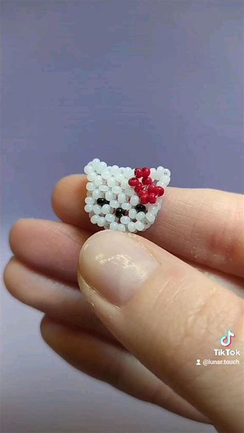 Beaded Hello Kitty 😻 beaded ring 💍 | Beaded jewelry, Handmade jewelry ...