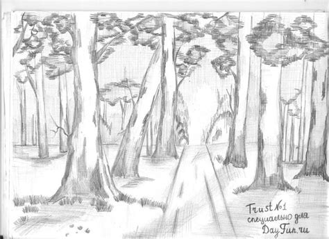 Easy Forest Drawing at PaintingValley.com | Explore collection of Easy ...