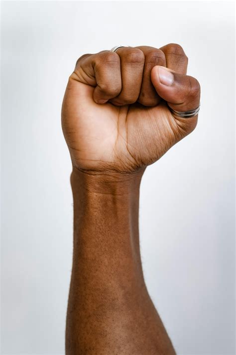 persons fist  stock photo