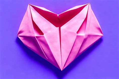 Premium Photo | Valentine origami paper heart banner copy space