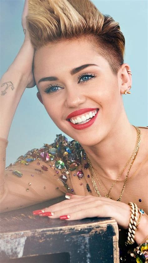 Red lips, smile, Miley Cyrus, 750x1334 wallpaper | Miley cyrus, Miley ...