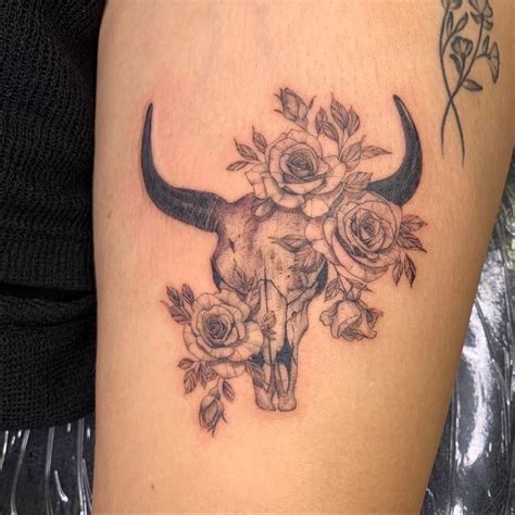 pin  tats   bull skull tattoos  skull tattoos bull tattoos