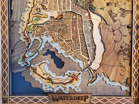 Dungeons and Dragons: Waterdeep - 3D Laser-cut Hardwood Map, Fantasy ...