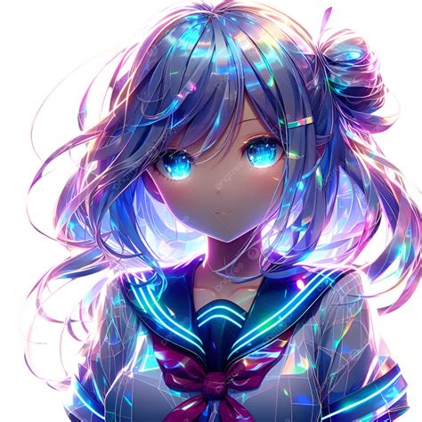 cyber girl glowing hair futuristic style symbolizing technology fantasy