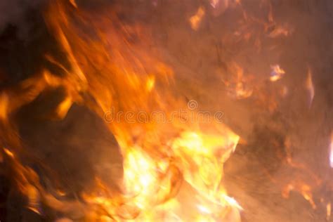 Bright Hot Red Flames and Gray Smoke Stock Image - Image of danger