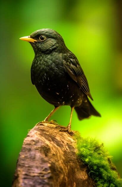 premium ai image beautiful  black bird portrait