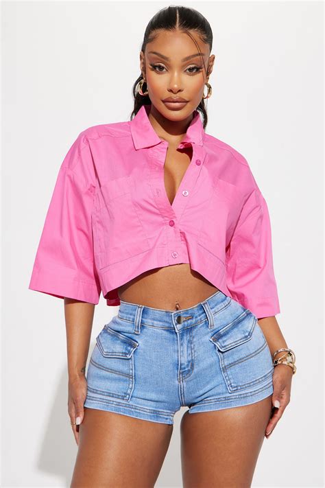 Busy Weekends Poplin Shirt - Hot Pink | Fashion Nova