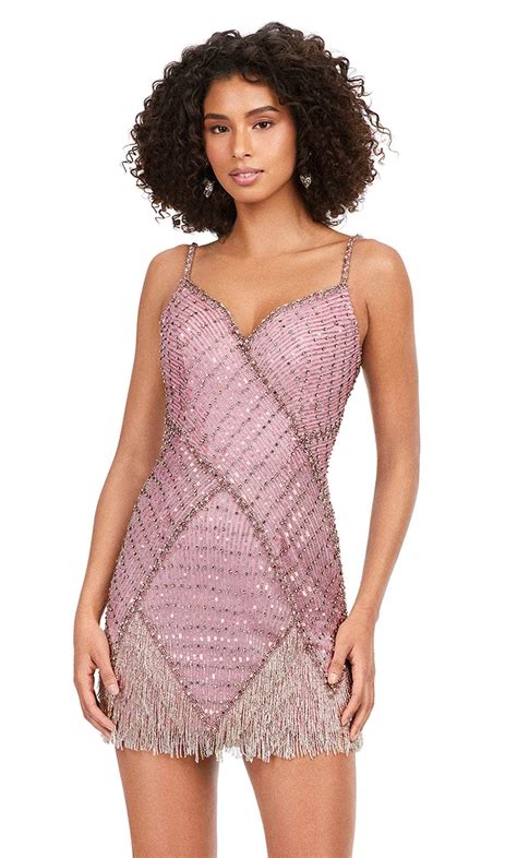 Ashley Lauren 4593 - Sweetheart Fringe Short Dress – Couture Candy