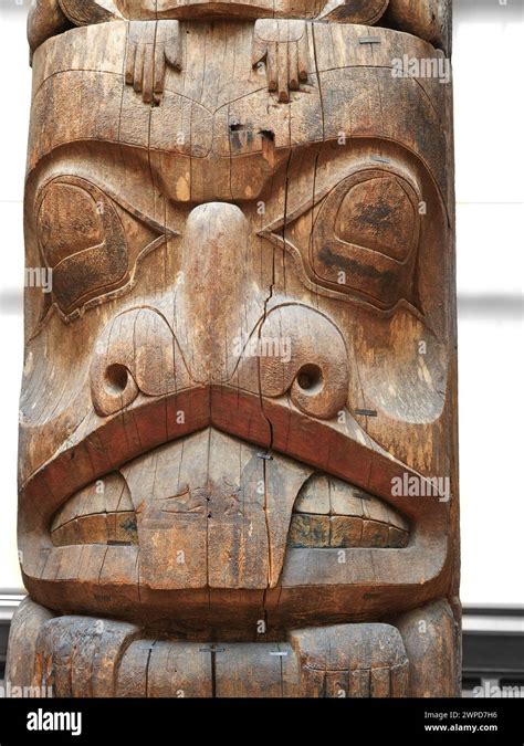 haida totem pole form british columbia canada stock photo alamy
