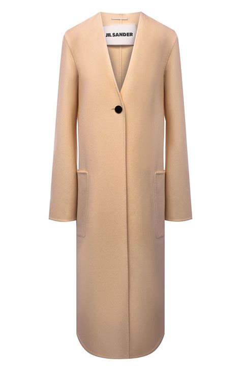 Женское бежевое кашемировое пальто JIL SANDER, арт. JSPT120584-WT100903 ...