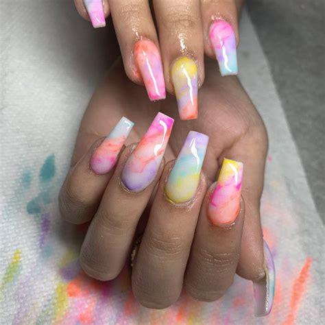 Pin by Tricia Badillo Lujan on Nails | Marble nail designs, Rainbow