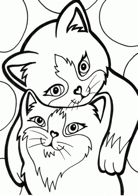 Раскраска Котя и киса распечатать - Коты, кошки, котята