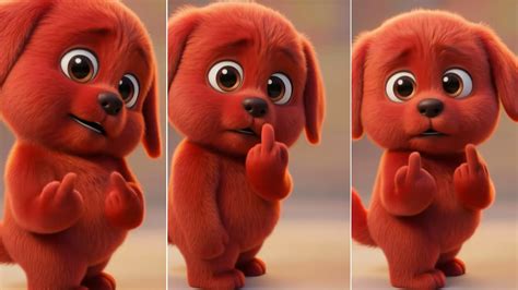 Red Dog Middle Finger GIF 