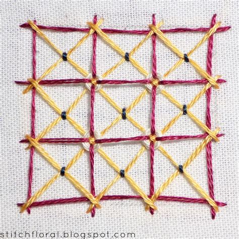 Lattice work variations: 8 examples - Stitch Floral 