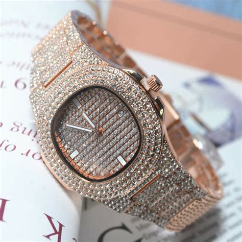 Iced Out Men Watch Hip Hop Diamond Sparkling Quartz Watches – Gofaer ...