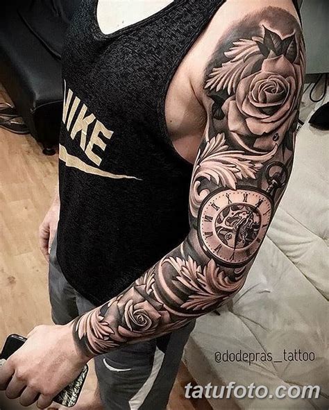 тату кружева рукав - фото пример готовой татуировки 4 - tatufoto.com
