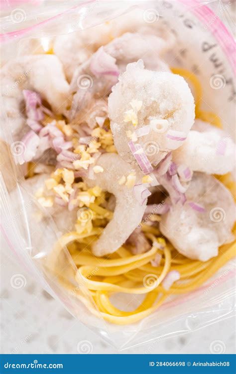 Frozen Shrimp Scampi Meal Prep Stock Photo - Image of shrimp, cooking ...