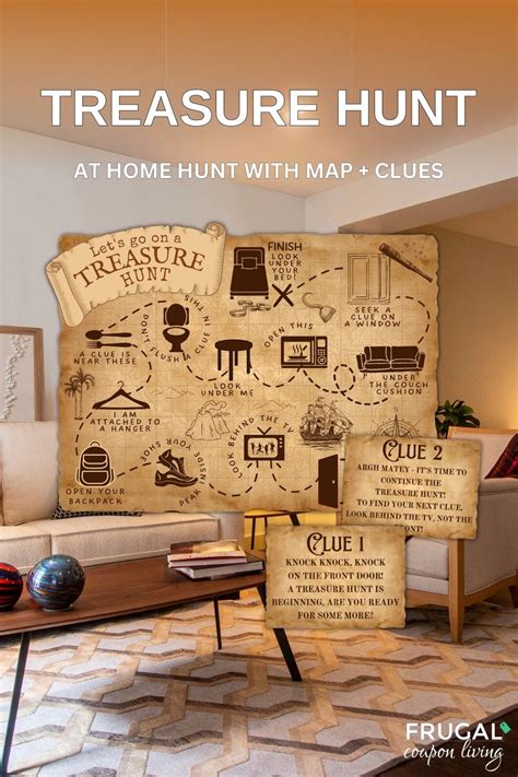 Indoor Treasure Hunt for Kids with At-home Treasure Map and Clue Cards – Frugal Coupon Living