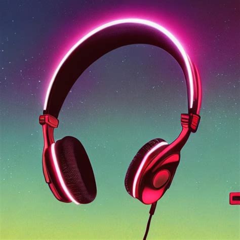 Premium Photo | A neon red headphone with a neon light that says " dj ...