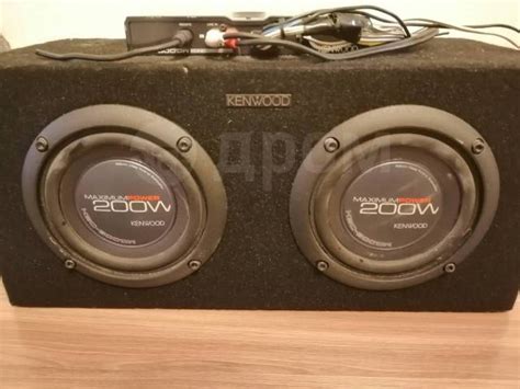 Сабвуфер, Kenwood, широкополосные, 200 Вт, активный, с корпусом, б/у, в ...