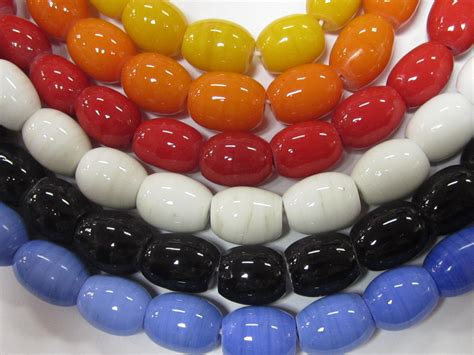 Glass barrel beads. Assorted colors These beads have a 2mm hole