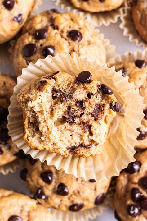 Healthy Banana Chocolate Chip Muffins - iFoodReal.com