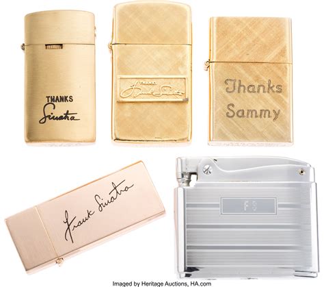 A Frank Sinatra Group of Gifted Cigarette Lighters, 1960s-1980s ...