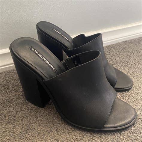 windsor smith black heels size  worn    depop