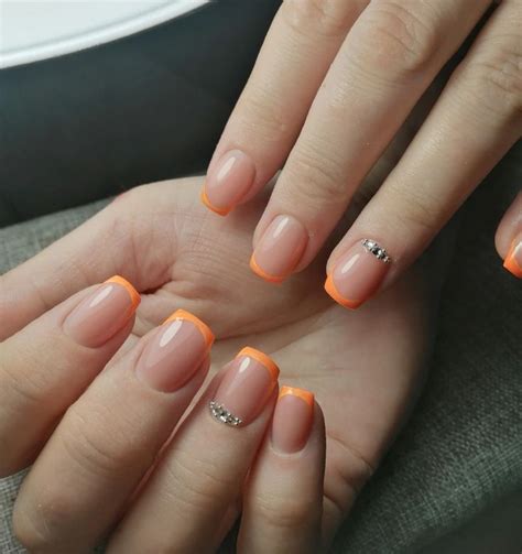 Оранжевый френч | Nails, Beauty