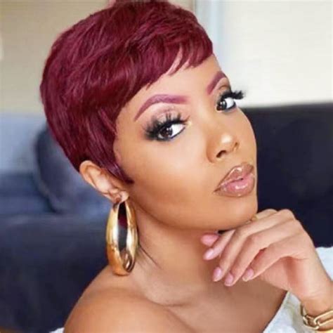 Amazon.com : HOTKIS Short Curly Pixie Cut Wig Human Hair for Black ...