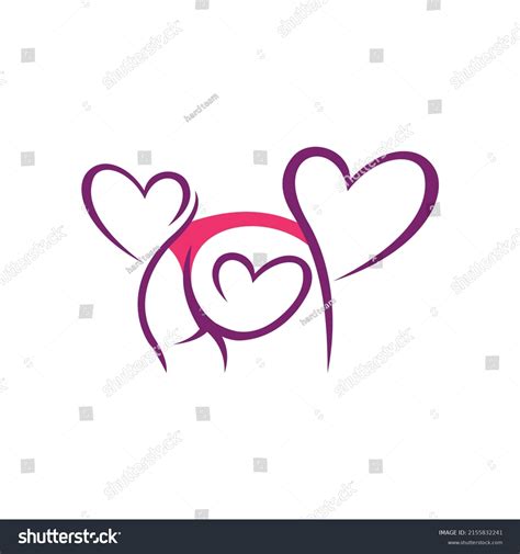 Butt Love Sexy Business Logo Design Stock Vector (Royalty Free