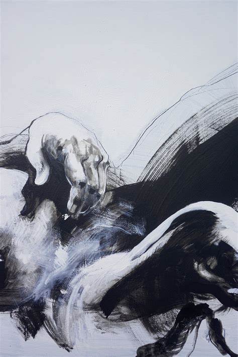 "The death of Patroclus " - Large abstract & modern black and white