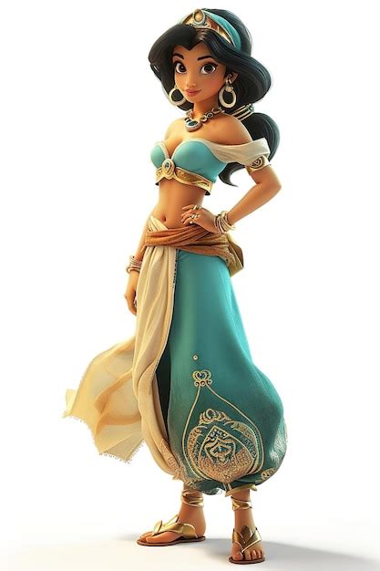 Premium Photo | Pretty Jasmine Aladdin Character isolated on white ...