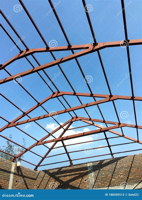 Ongoing Building Steel Structure Construction. Stock Photo - Image of