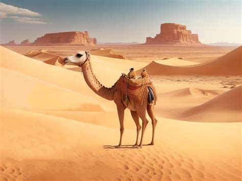 Premium AI Image | Camel in the Sahara desert