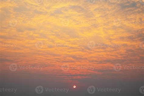 scenic lightly cloudy sky   sunrise  stock photo